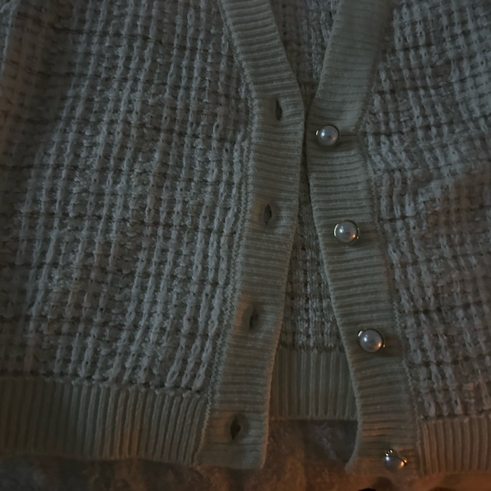 Francesca's Collections Textured Button-Up Cardigan - Gray